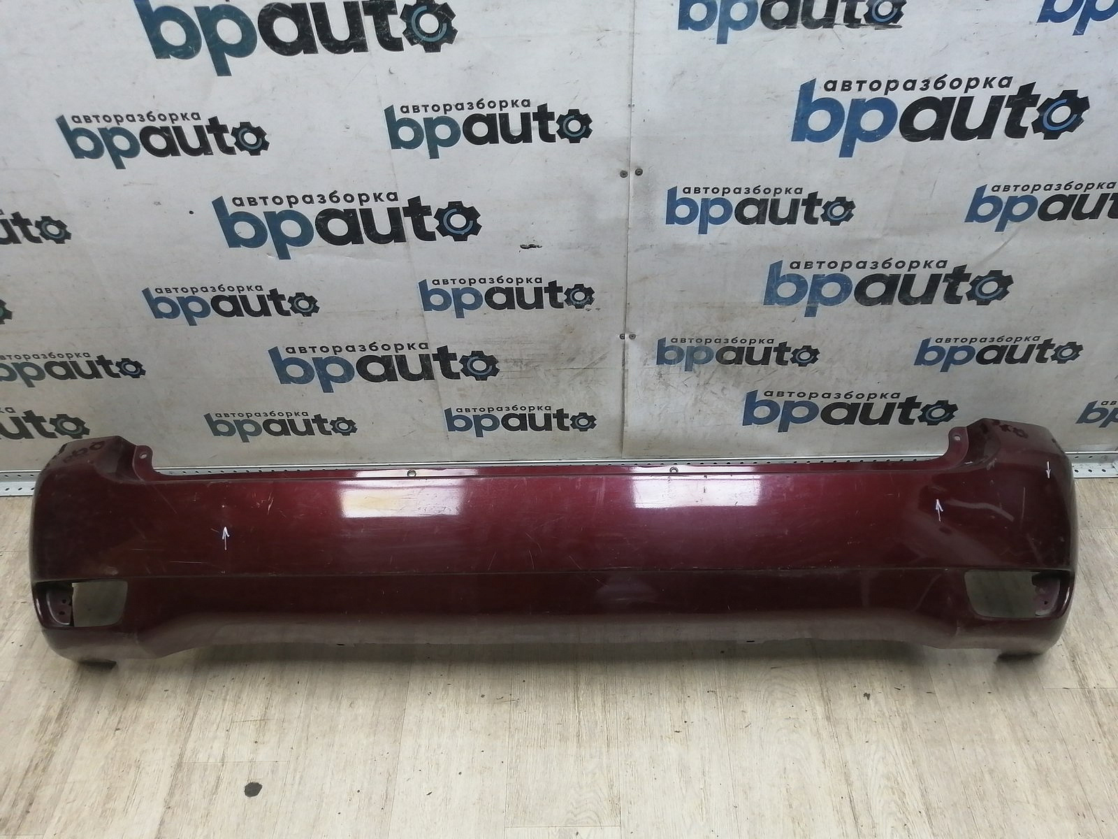 Пример детали Бампер задний; без паркт. (86611-10000); Hyundai Matrix I рест. 2 (2008-2010) /AA046214/ БУ; Оригинал; Р2, Удовлетворительное; ДхШхВ 1,75х0,45х0,38; 