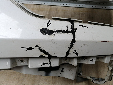 Фотография детали AA045231; Бампер передний; без паркт.; без омыват. (71101-TG7-A000) для Honda Pilot III (2015-2018)/БУ; Оригинал; Р2, Удовлетворительное; . Фото номер 6