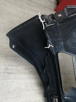 AA045950; Бампер передний; под паркт.; под омыват. (52119-0E220) для Toyota Highlander III (2014 — 2016)/БУ; Оригинал; Р1, Мелкий дефект; 