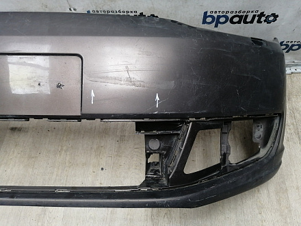 AA045691; Бампер передний; без паркт.; под омыват. (1T0 807 221 M) для Volkswagen Touran II (2010-2015)/БУ; Оригинал; Р1, Мелкий дефект; 