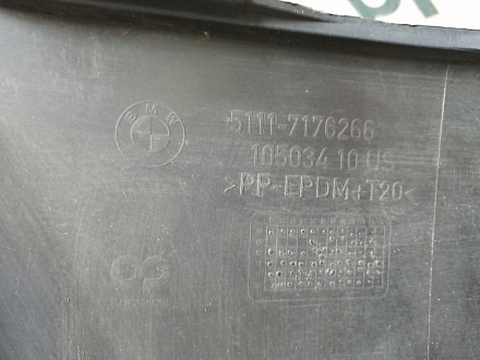 AA044385; Бампер передний; под паркт.; без омыват. (51117176266) для BMW Х6 I (E71) (2007-2012)/БУ; Оригинал; Р1, Мелкий дефект; 