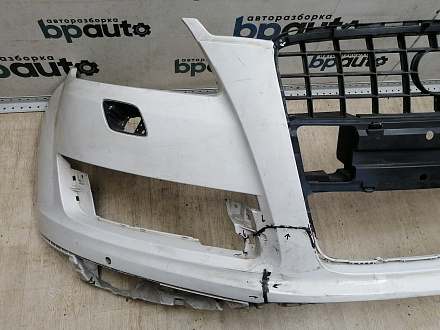 AA045519; Бампер передний; под паркт.; под омыват. (4L0 807 437 H) для Audi Q7 I рест. (2010-2015)/БУ; Оригинал; Р1, Мелкий дефект; 