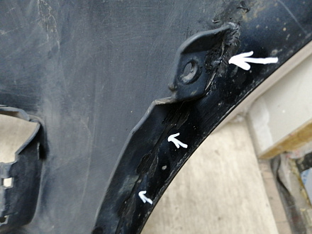 AA045532; Бампер передний; под паркт.; под омыват. (4L0 807 437 H) для Audi Q7 I рест. (2010-2015)/БУ; Оригинал; Р2, Удовлетворительное; 