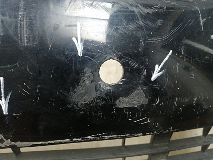 AA045949; Бампер передний; под паркт.; под омыват. (52119-0E220) для Toyota Highlander III (2014 — 2016)/БУ; Оригинал; Р1, Мелкий дефект; 