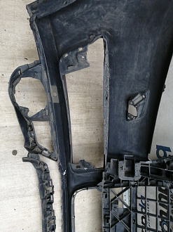 AA045534; Бампер передний; под паркт.; под омыват. (4L0 807 437 H) для Audi Q7 I рест. (2010-2015)/БУ; Оригинал; Р1, Мелкий дефект; 