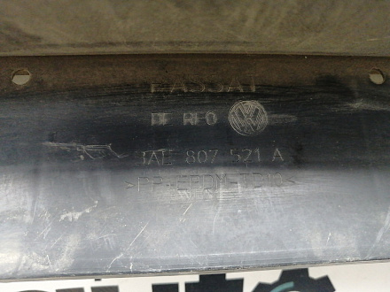 AA024892; Юбка заднего бампера (3AE807521A) для Volkswagen Passat B7 Sedan (2011- 2014)/БУ; Оригинал; Р1, Мелкий дефект; 
