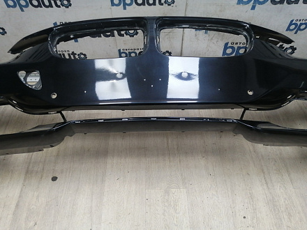 AA004071; Бампер передний, V-2.0, под накладку; под паркт.; под омыват. (51117279693) для BMW 3 серия F30 F31/БУ; Оригинал; Р0, Хорошее; (475) Черный перламутр {Black Sapfir}