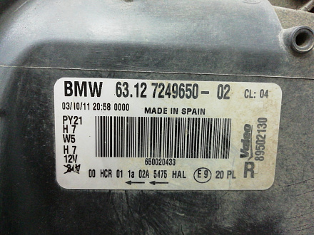 AA003814; Фара правая галоген (6312 7249650-02) для BMW 1 серия E81 E87 E82 E88/БУ; Оригинал; Р1, Мелкий дефект; 