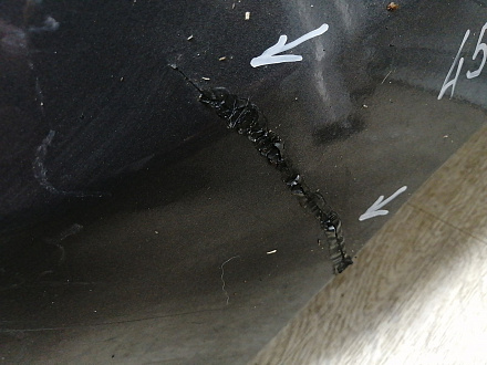 AA045615; Бампер задний; под паркт. (86611-4L200) для Hyundai Solaris I HB (2010- 2014)/БУ; Оригинал; Р1, Мелкий дефект; 