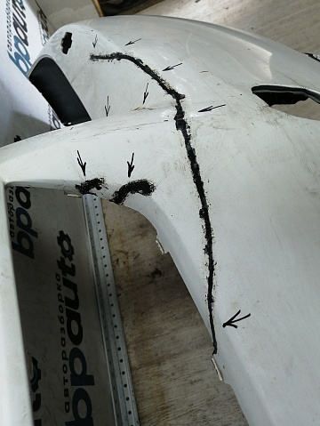 Фотография детали AA044825; Бампер передний; под паркт.; под омыват. (52119-0F090) для Toyota Verso I (2009- 2012)/БУ; Оригинал; Р2, Удовлетворительное; . Фото номер 9