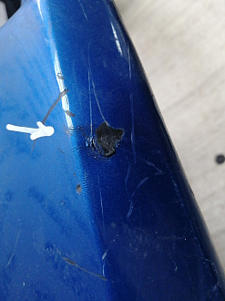 AA045821; Бампер передний; под паркт.; под омыват. (52119-02A20) для Toyota Auris II (2013 — 2015)/БУ; Оригинал; Р1, Мелкий дефект; 