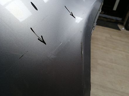 AA046119; Бампер задний; без паркт. (86611-4Y000) для Kia Rio III Sedan (2011- 2015)/БУ; Оригинал; Р1, Мелкий дефект; 