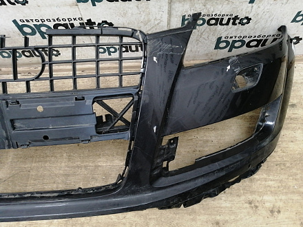 AA028998; Бампер передний; под паркт.; под омыват. (4L0 807 437 H) для Audi Q7 I рест. (2010-2015)/БУ; Оригинал; Р1, Мелкий дефект; 