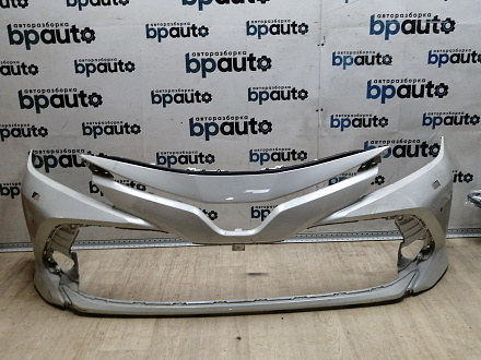 BA000119; Бампер передний; под паркт.; под омыват. (52119-06E50) для Toyota Camry 70 (2017 — 2021)/БУ; Оригинал; Р1, Мелкий дефект; 