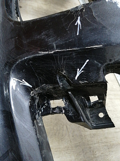 AA045531; Бампер передний; под паркт.; под омыват. (4L0 807 437 H) для Audi Q7 I рест. (2010-2015)/БУ; Оригинал; Р1, Мелкий дефект; 