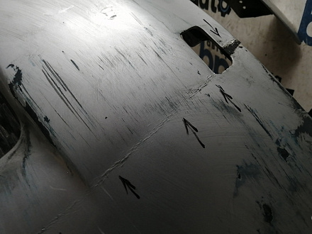 AA045733; Бампер передний, до 2010г; без паркт.; под омыват. (62022-JK60H) для Infiniti G (2006-2013)/БУ; Неоригинал; Р1, Мелкий дефект; 