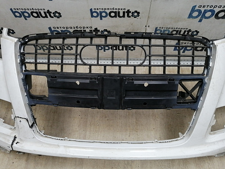 AA045519; Бампер передний; под паркт.; под омыват. (4L0 807 437 H) для Audi Q7 I рест. (2010-2015)/БУ; Оригинал; Р1, Мелкий дефект; 