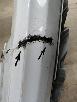 AA045516; Бампер передний; под паркт.; под омыват. (4L0 807 437 H) для Audi Q7 I рест. (2010-2015)/БУ; Оригинал; Р2, Удовлетворительное; 