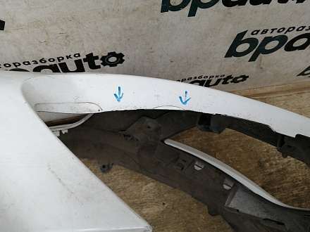 AA027876; Бампер передний; без паркт.; без омыват. (9674576177) для Peugeot 308 I рест. (2011-2015)/БУ; Оригинал; Р1, Мелкий дефект; 