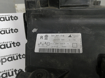 AA045522; Фара галоген правая (6RU941016) для Volkswagen Polo V Sedan (2010-2014)/БУ; Оригинал; Р2, Удовлетворительное; 