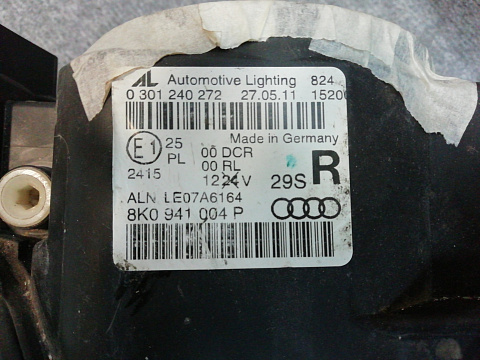 Фотография детали AA000186; Фара ксенон правая, светодиодная (8K0 941 004 P) для Audi A4 B8/БУ; Оригинал; Р1, Мелкий дефект; . Фото номер 3