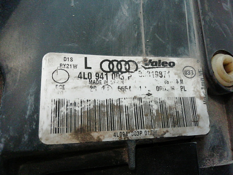 Фотография детали AA000268; Фара ксенон левая, адаптивная (4L0 941 003 B) для Audi Q7 I (2007-2010)/БУ; Оригинал; Р0, Хорошее; . Фото номер 3