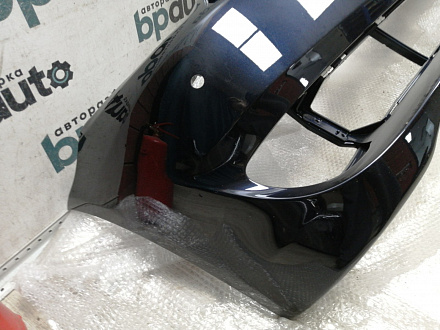 AA004123; Бампер передний, 4 отв. под датчики; под паркт.; под омыват. (51117200712) для BMW 5 серия F10 F11/БУ; Оригинал; Р0, Хорошее; (416) Темно-синий перламутр