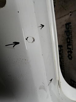 AA046121; Бампер задний; под паркт. (86611-4Y000) для Kia Rio III Sedan (2011- 2015)/БУ; Оригинал; Р1, Мелкий дефект; 