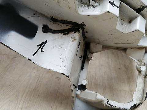 Фотография детали AA045231; Бампер передний; без паркт.; без омыват. (71101-TG7-A000) для Honda Pilot III (2015-2018)/БУ; Оригинал; Р2, Удовлетворительное; . Фото номер 7