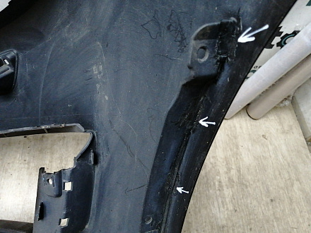 AA045535; Бампер передний; под паркт.; под омыват. (4L0 807 437 H) для Audi Q7 I рест. (2010-2015)/БУ; Оригинал; Р2, Удовлетворительное; 