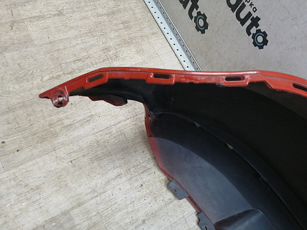 BA000210; Бампер задний; без паркт. (6R6807421BK) для Volkswagen Polo V Hatchback (2009-2013)/БУ; Оригинал; Р1, Мелкий дефект; 