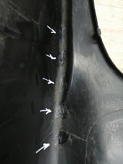 AA045767; Бампер передний; без паркт.; под омыват. (EH44-50031) для Mazda CX-7 I рест. (2009-2012)/БУ; Оригинал; Р1, Мелкий дефект; 