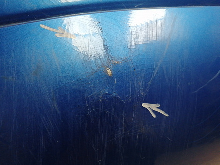 AA046077; Бампер задний; без паркт. (85022 9U040) для Nissan Note/БУ; Оригинал; Р1, Мелкий дефект; 