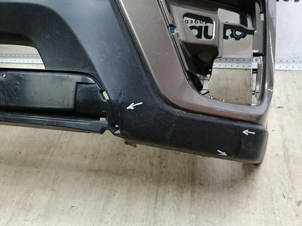 AA046376; Бампер передний; без паркт.; под омыват. (57704-SJ000) для Subaru Forester V (2018-2021)/БУ; Оригинал; Р1, Мелкий дефект; 