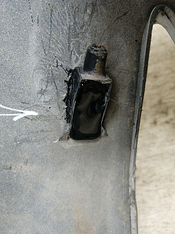 BA000141; Бампер задний; под паркт. (86611-4L500) для Hyundai Solaris I рест. Sedan (2014- 2016)/БУ; Оригинал; Р1, Мелкий дефект; 