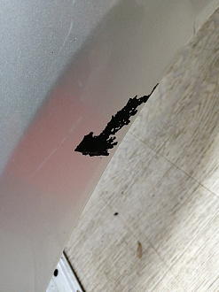 AA046118; Бампер задний; без паркт. (86611-4Y000) для Kia Rio III Sedan (2011- 2015)/БУ; Оригинал; Р1, Мелкий дефект; 