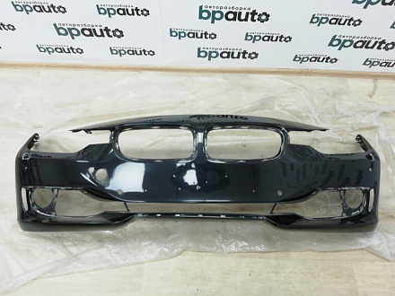 AA004071; Бампер передний, V-2.0, под накладку; под паркт.; под омыват. (51117279693) для BMW 3 серия F30 F31/БУ; Оригинал; Р0, Хорошее; (475) Черный перламутр {Black Sapfir}