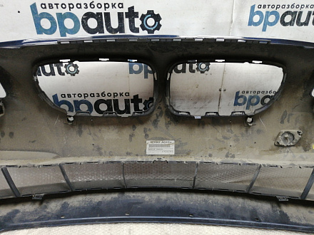 AA004123; Бампер передний, 4 отв. под датчики; под паркт.; под омыват. (51117200712) для BMW 5 серия F10 F11/БУ; Оригинал; Р0, Хорошее; (416) Темно-синий перламутр