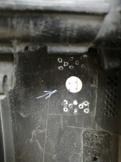 AA044394; Бампер передний; под паркт.; под омыват. (5СU807221) для Volkswagen Jetta VI (2010- 2014)/БУ; Оригинал; Р1, Мелкий дефект; 