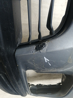 AA045986; Бампер передний; под паркт.; под омыват. (52119-0E220) для Toyota Highlander III (2014 — 2016)/БУ; Оригинал; Р1, Мелкий дефект; 