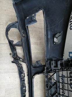 AA045533; Бампер передний; под паркт.; под омыват. (4L0 807 437 H) для Audi Q7 I рест. (2010-2015)/БУ; Оригинал; Р1, Мелкий дефект; 