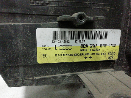 AA000255; Фара ксенон левая, светодиодная (8R0 941 003 AF) для Audi Q5 I (2008-2012)/БУ; Оригинал; Р1, Мелкий дефект; 