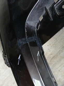 AA045535; Бампер передний; под паркт.; под омыват. (4L0 807 437 H) для Audi Q7 I рест. (2010-2015)/БУ; Оригинал; Р2, Удовлетворительное; 