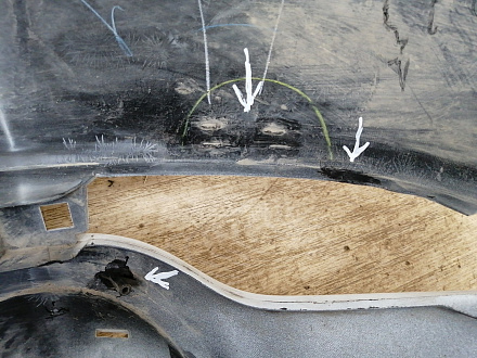 AA029879; Бампер задний; под паркт. (EH44-50221) для Mazda CX-7 I рест. (2009-2012)/БУ; Оригинал; Р1, Мелкий дефект; 