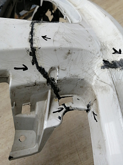 AA045519; Бампер передний; под паркт.; под омыват. (4L0 807 437 H) для Audi Q7 I рест. (2010-2015)/БУ; Оригинал; Р1, Мелкий дефект; 