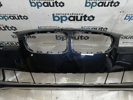 AA004123; Бампер передний, 4 отв. под датчики; под паркт.; под омыват. (51117200712) для BMW 5 серия F10 F11/БУ; Оригинал; Р0, Хорошее; (416) Темно-синий перламутр