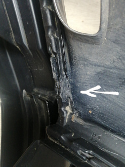 AA045950; Бампер передний; под паркт.; под омыват. (52119-0E220) для Toyota Highlander III (2014 — 2016)/БУ; Оригинал; Р1, Мелкий дефект; 