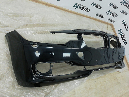 AA004071; Бампер передний, V-2.0, под накладку; под паркт.; под омыват. (51117279693) для BMW 3 серия F30 F31/БУ; Оригинал; Р0, Хорошее; (475) Черный перламутр {Black Sapfir}