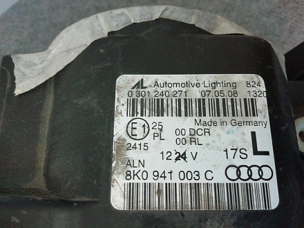 AA000171; Фара ксенон левая, светодиодная (8K0 941 003 C) для Audi A4 B8/БУ; Оригинал; Р0, Хорошее; 