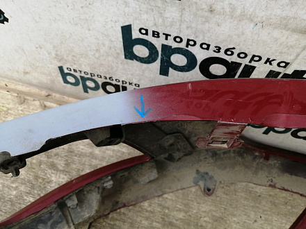 AA027875; Бампер передний; без паркт.; под омыват. (9674576177) для Peugeot 308 I рест. (2011-2015)/БУ; Оригинал; Р1, Мелкий дефект; 